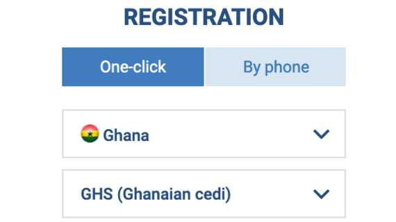 1xBet Ghana login one-click