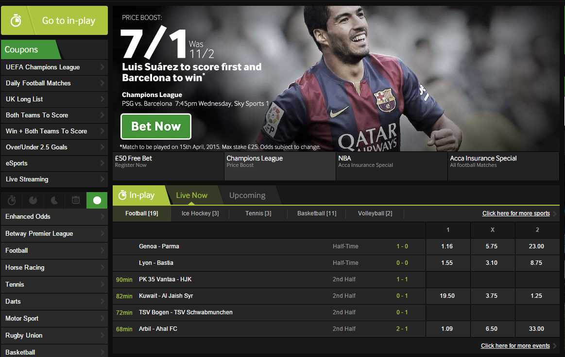 Betway online Betting