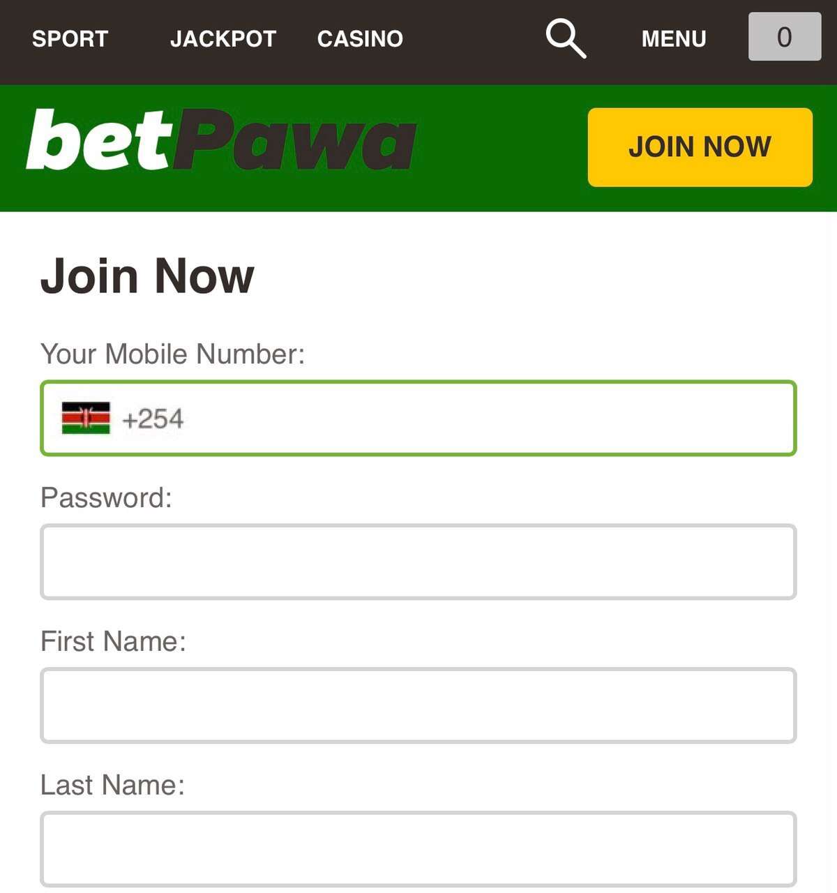 how to register betpawa account